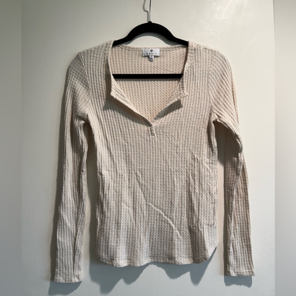 Socialite Waffle Knit Long Sleeve Shirt